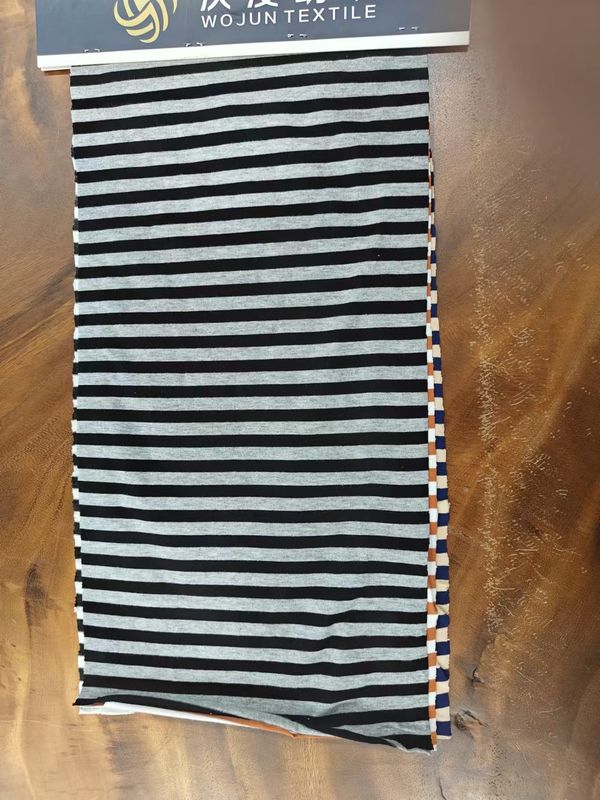 Sweat Absorbing And Smooth Pure Cotton Striped Knit Fabric For Polo Shirt