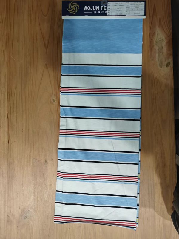 Breathable Comfortable Fashionabe And Soft Durble Striped Knit Fabric For T-Shirt