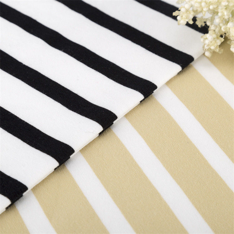 Healthy And Smooth High Color Fastness And Natural Striped Knit Fabric For T-Shirt