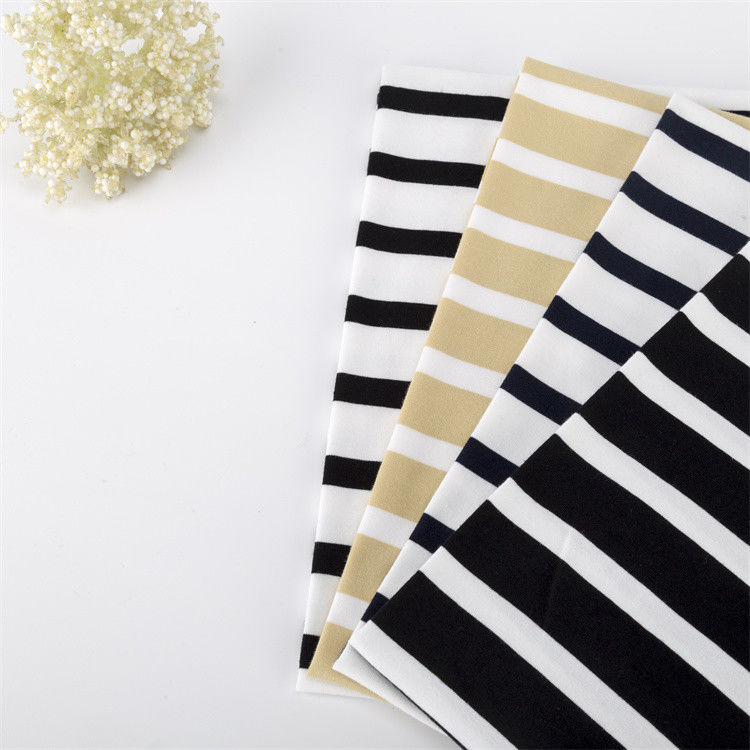 Healthy And Smooth High Color Fastness And Natural Striped Knit Fabric For T-Shirt