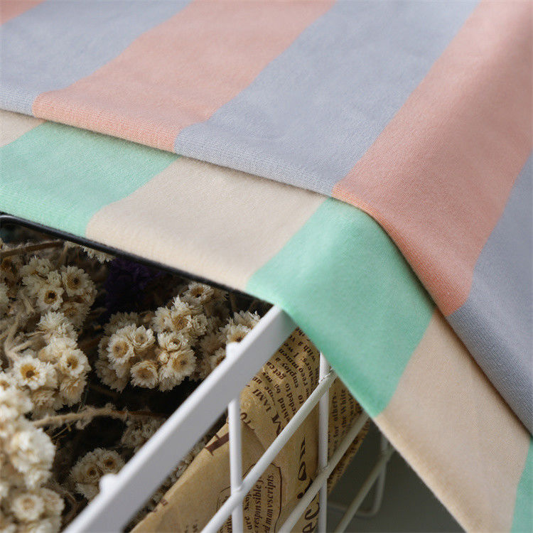Multi-Colored And Soft Breathable Natural Striped Knit Fabric For T-Shirt