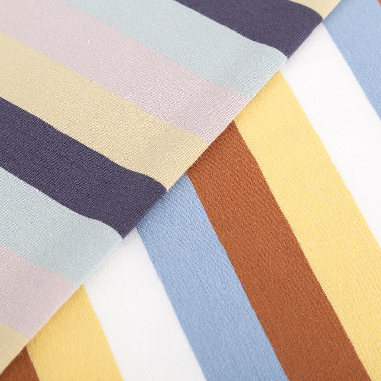Natural And Skin-Friendly Durable And Reliable QualityStriped Knit Fabric For Casual Wear