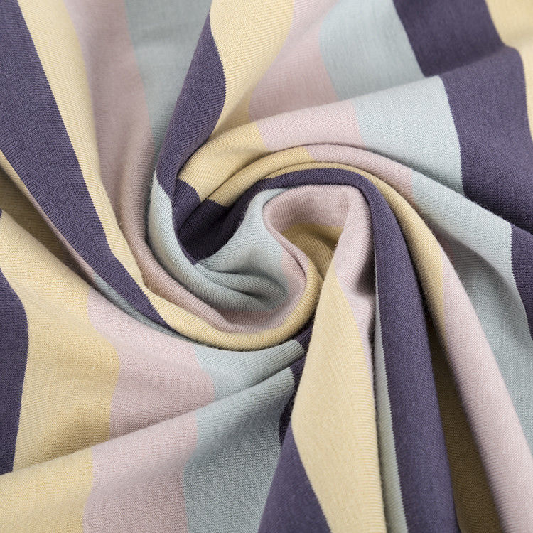 Natural And Skin-Friendly Durable And Reliable QualityStriped Knit Fabric For Casual Wear