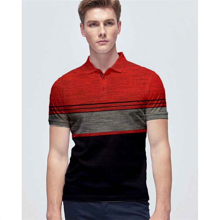 Sweat-Absorbent And  Crisp And Stylish Striped Knit Fabric For Polo Shirt