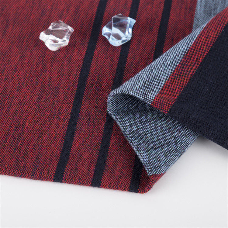 Sweat-Absorbent And  Crisp And Stylish Striped Knit Fabric For Polo Shirt