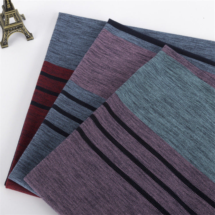 Sweat-Absorbent And  Crisp And Stylish Striped Knit Fabric For Polo Shirt