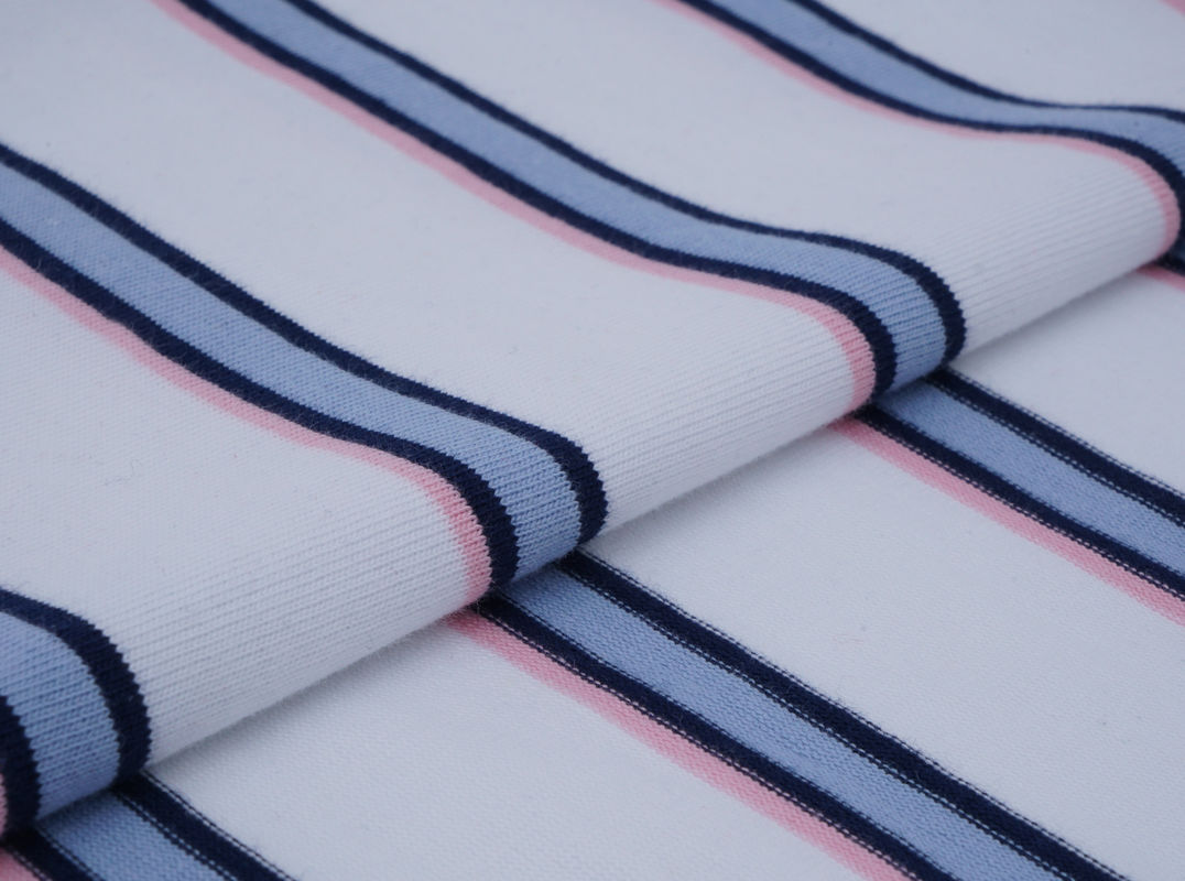 Fine And Smooth Clear Texture Double Yarn Natural Striped Material Fabric For Casual Wear