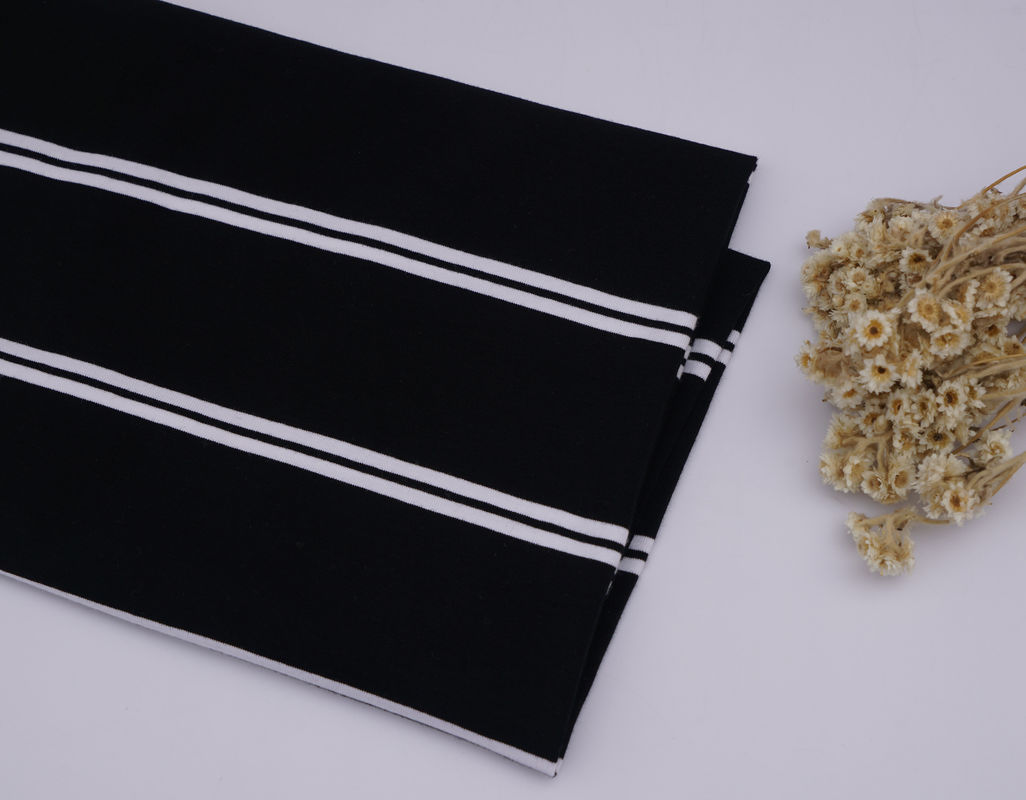 Classic And Durable Elastic Sweat-Absorbing Striped Material Fabric For Polo Shirt