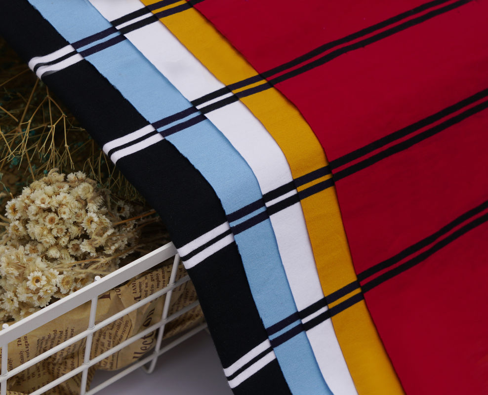 Classic And Durable Elastic Sweat-Absorbing Striped Material Fabric For Polo Shirt