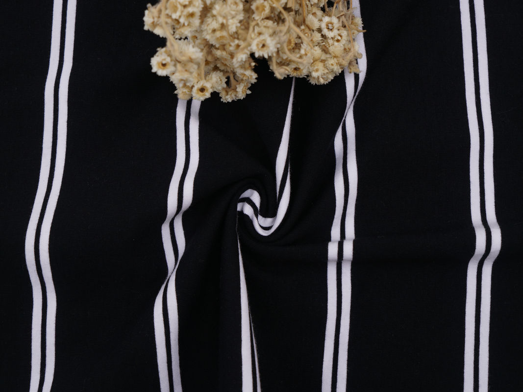Classic And Durable Elastic Sweat-Absorbing Striped Material Fabric For Polo Shirt