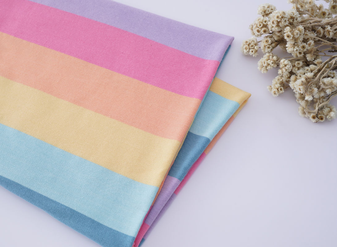Soft And Skin-Friendly Natural And Healthy Striped Knit Fabric For T-Shirt