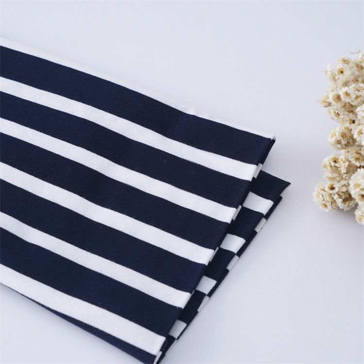 High-Quality Easy To Care Healthy And Smooth Striped Material Fabric For T-Shirt