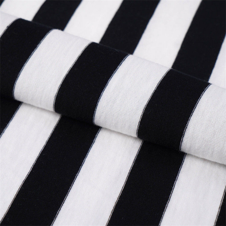 Comfortable And Breathable Soft Light Skin-Friendly Striped Knit Fabric For T-Shirt