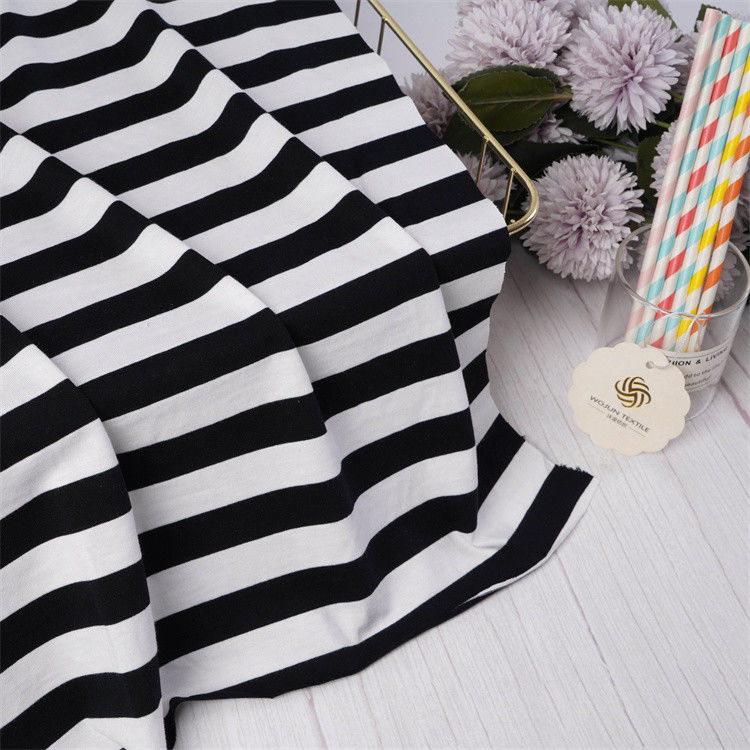 Comfortable And Breathable Soft Light Skin-Friendly Striped Knit Fabric For T-Shirt