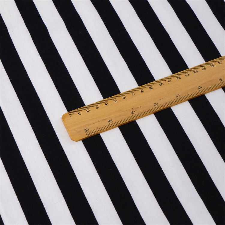 Comfortable And Breathable Soft Light Skin-Friendly Striped Knit Fabric For T-Shirt