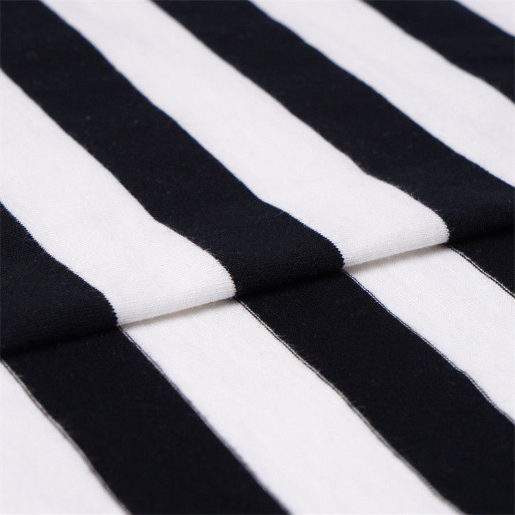 Comfortable And Breathable Soft Light Skin-Friendly Striped Knit Fabric For T-Shirt