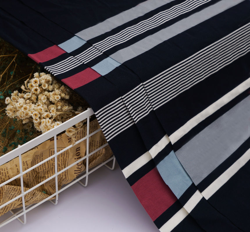 Moisture-Absorbent Breathable And Environmentally Friendly Striped Knit Fabric For Casual Wear