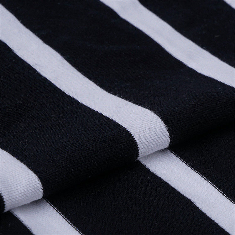 Breathable And Sweat-Absorbent Durble And Smooth Striped Knit Fabric For Casual Wear
