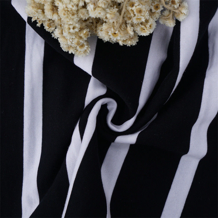 Breathable And Sweat-Absorbent Durble And Smooth Striped Knit Fabric For Casual Wear