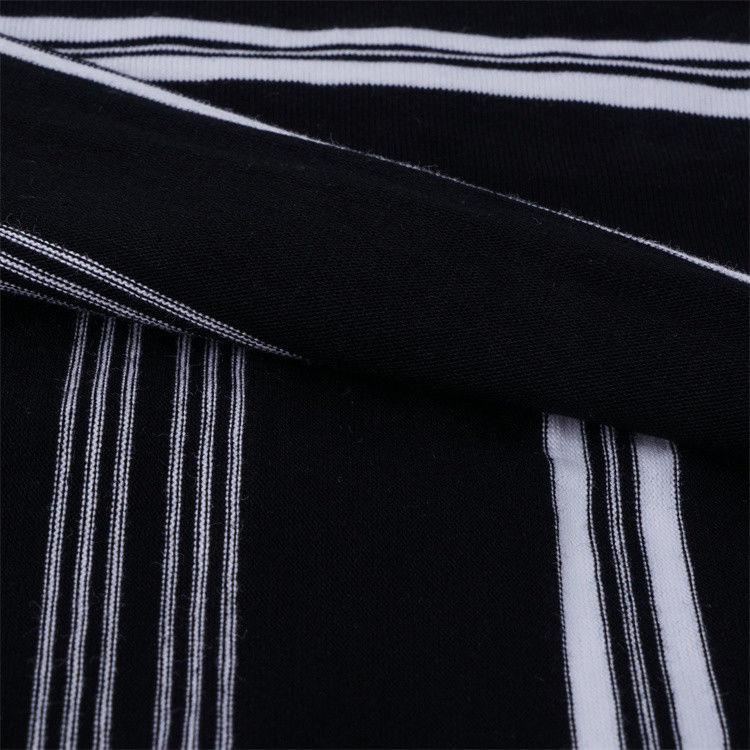 Breathable, Skin-Friendly And Natural Soft Not Easy To Deform Striped Knit Fabric For T-Shirt