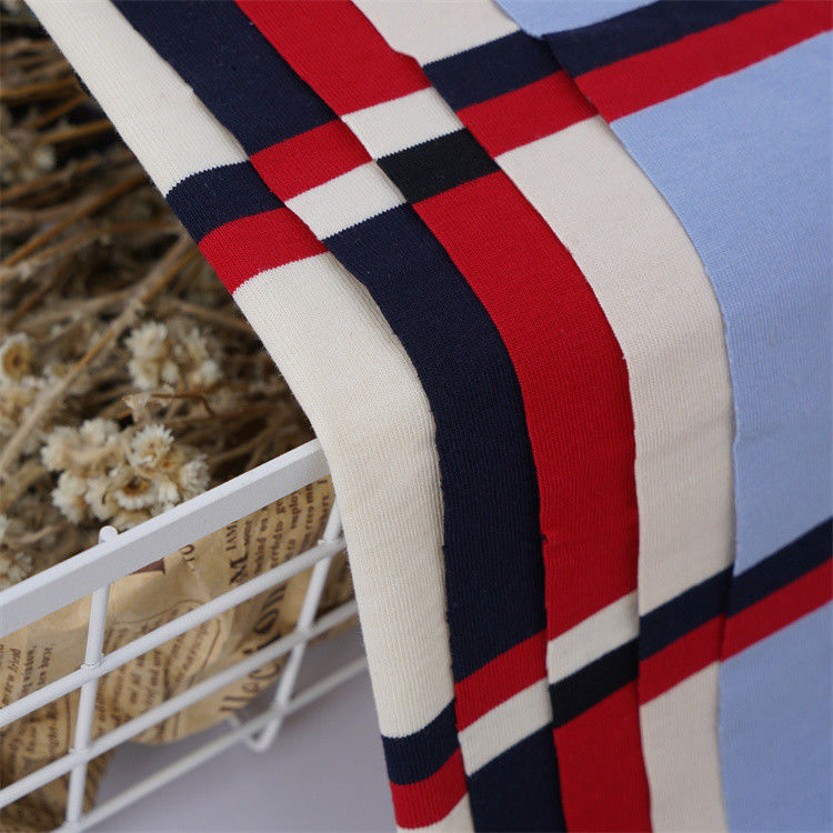 Natural And Comfortable Soft And Skin-Friendly Care Striped Knit Fabric For T-Shirt