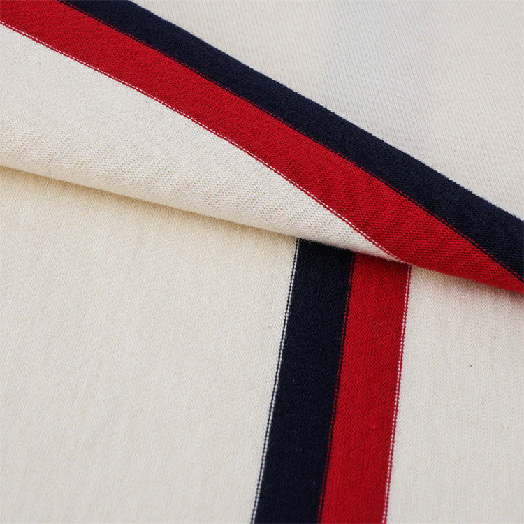 Natural And Comfortable Soft And Skin-Friendly Care Striped Knit Fabric For T-Shirt