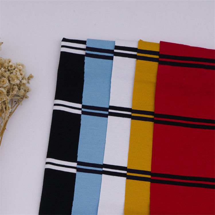 Smooth Skin-Friendly And Natural  Not Easy To Deform Striped Knit Fabric For Polo Shirt