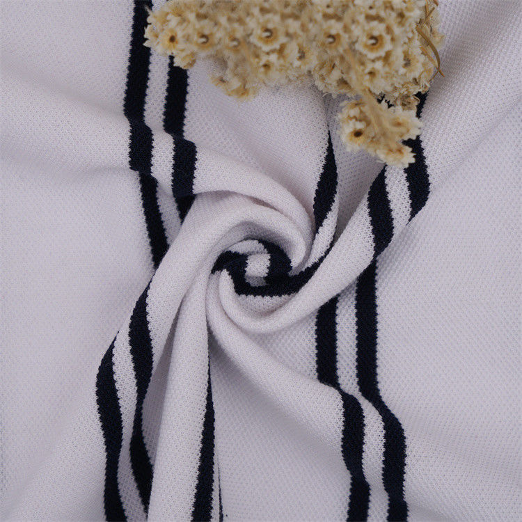 Breathable And Comfortable And Skin-Friendly Striped Knit Fabric For Polo Shirt