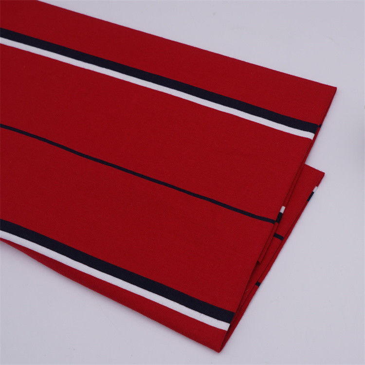 Easy To Care For And Breathable Wear-Resistant And Durable Striped Knit Fabric For Polo Shirt