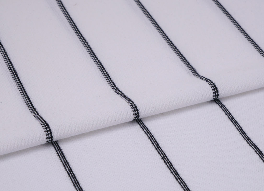 Comfortable And Breathable And Environmentally Friendly And Natural Striped Knit Fabric For Polo Shirt