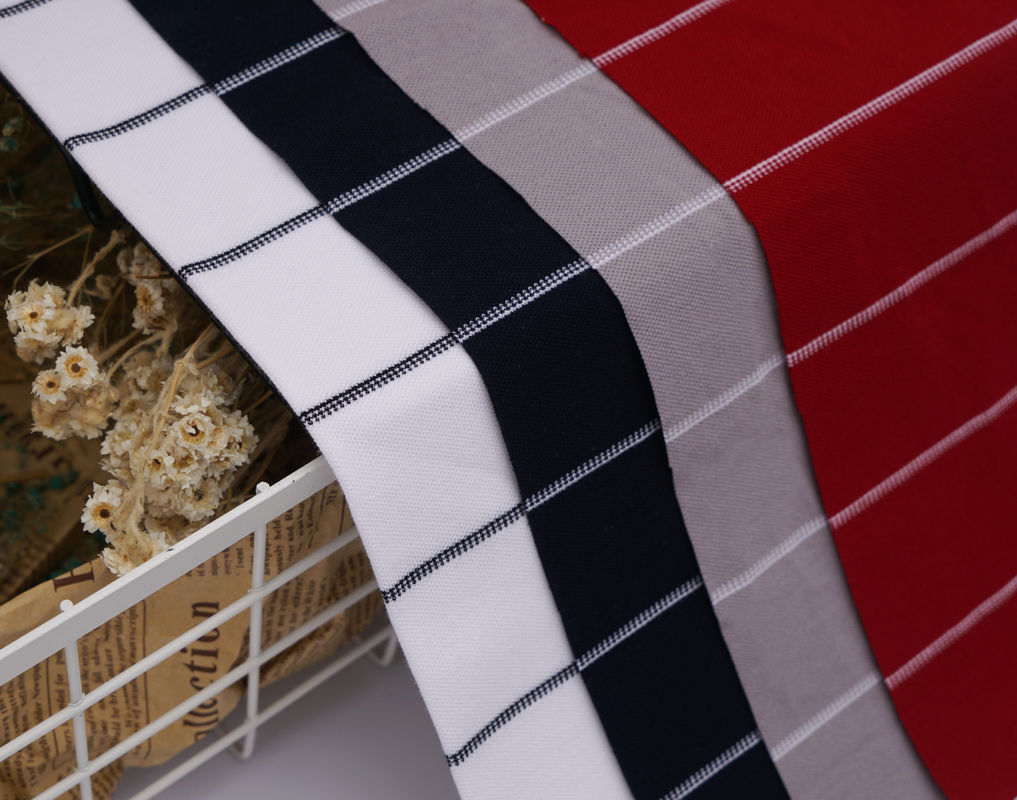 Comfortable And Breathable And Environmentally Friendly And Natural Striped Knit Fabric For Polo Shirt