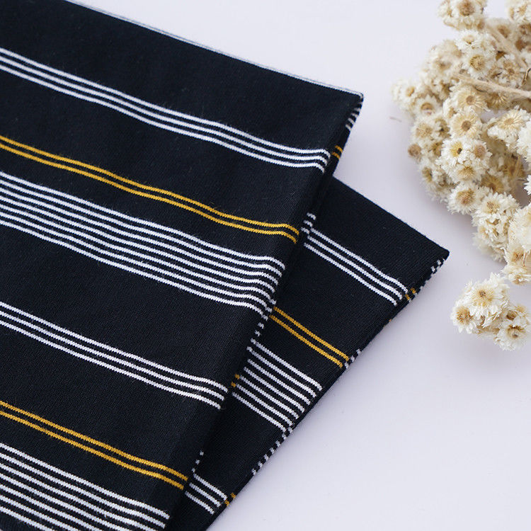 Healthy Soft And Good Texture And Comfortable Striped Knit Fabric For T-Shirt