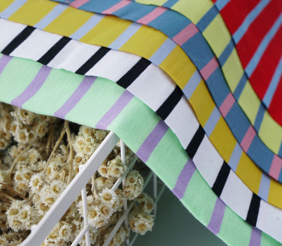 Soft And Breathable Good Texture And Pure Cotton Striped Knit Fabric For T-Shirt