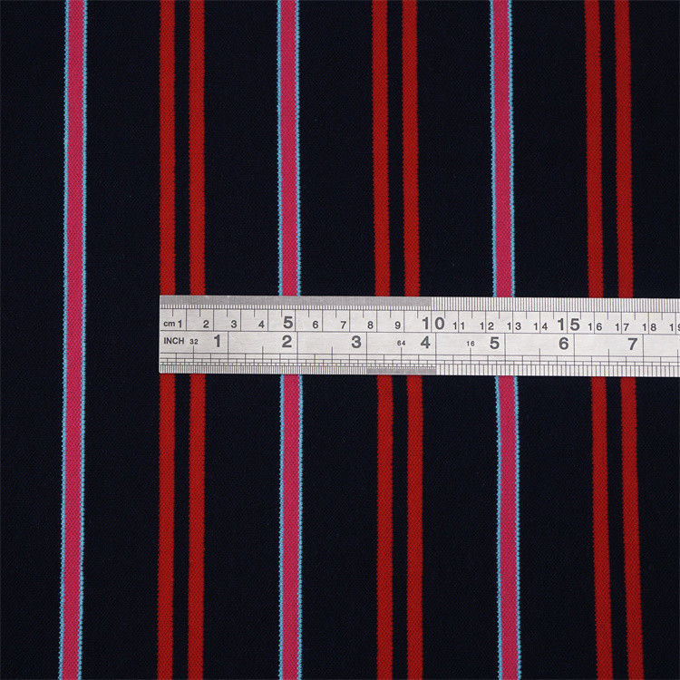 Stiff And Clear Good Texture And Pure Cotton Striped Knit Fabric For Polo Shirt