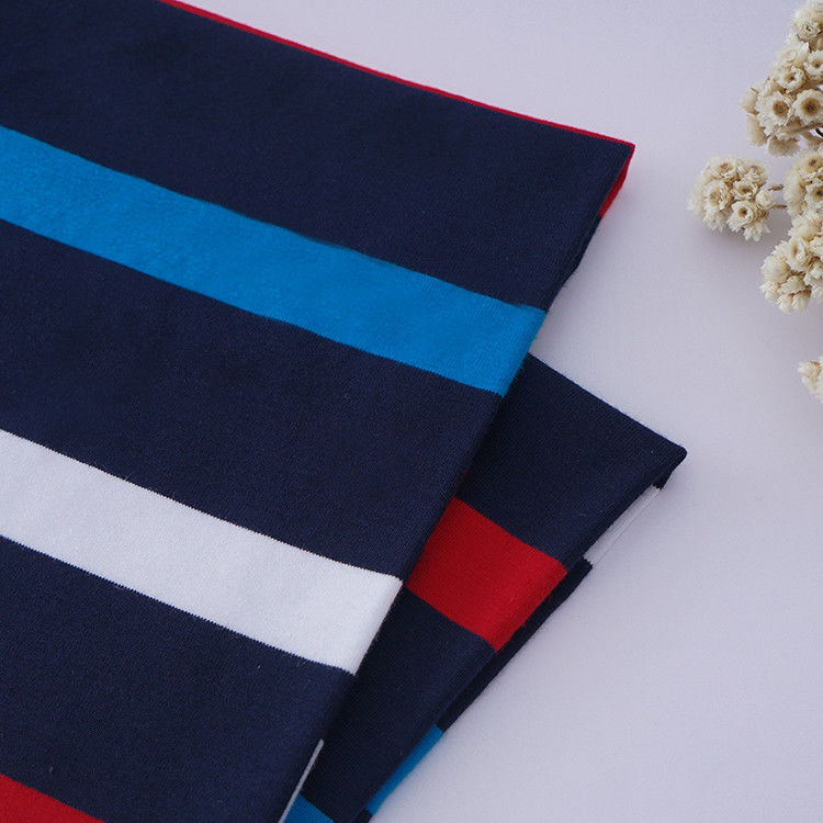 Healthy And Comfortable And And Skin-Friendly Striped Knit Fabric For Polo Shirt