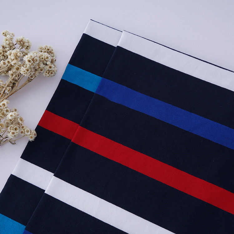 Healthy And Comfortable And And Skin-Friendly Striped Knit Fabric For Polo Shirt