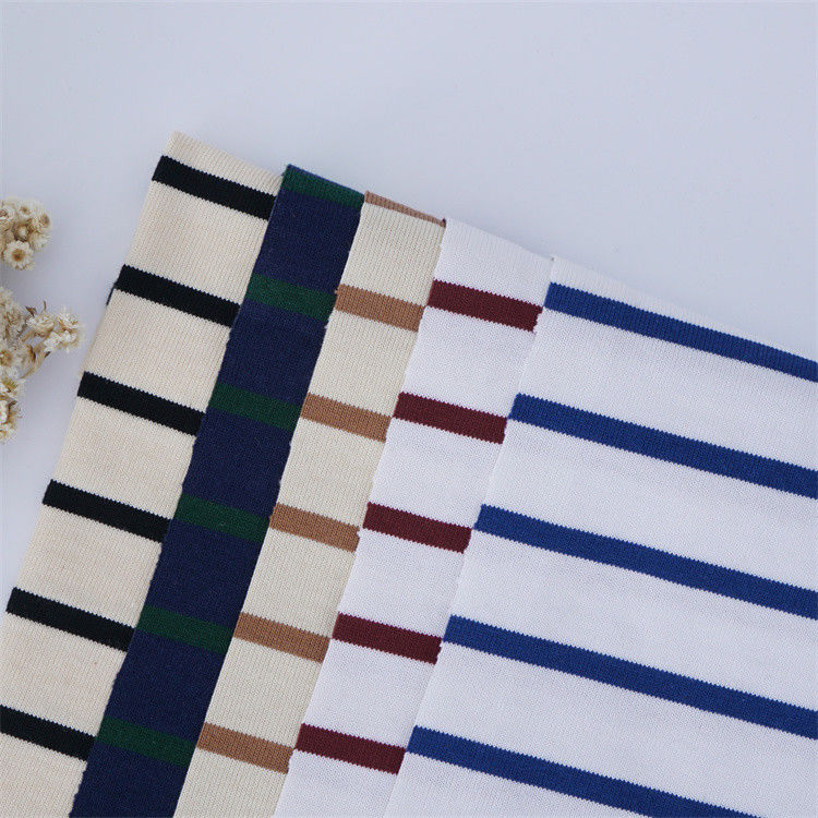 Breathable And Skin-Friendly Comfortable Healthy Striped Knit Fabric For T-Shirt