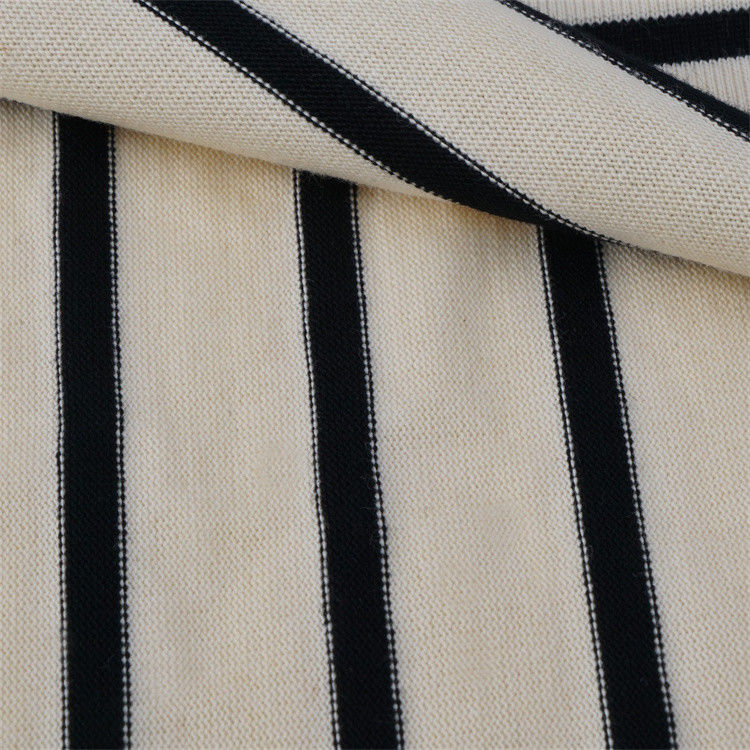 Breathable And Skin-Friendly Comfortable Healthy Striped Knit Fabric For T-Shirt