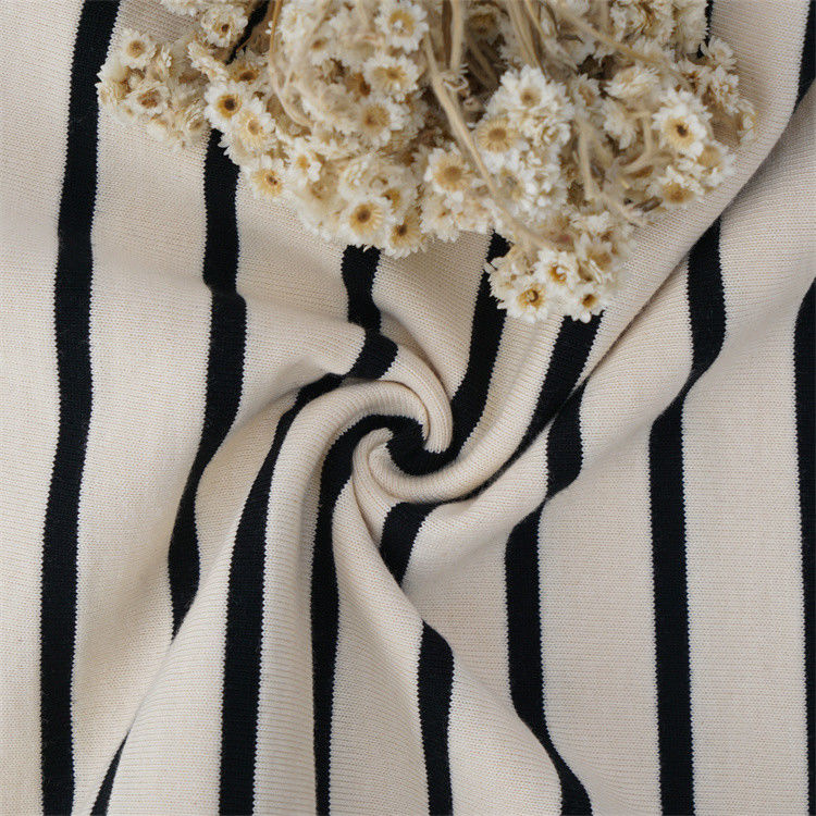 Breathable And Skin-Friendly Comfortable Healthy Striped Knit Fabric For T-Shirt