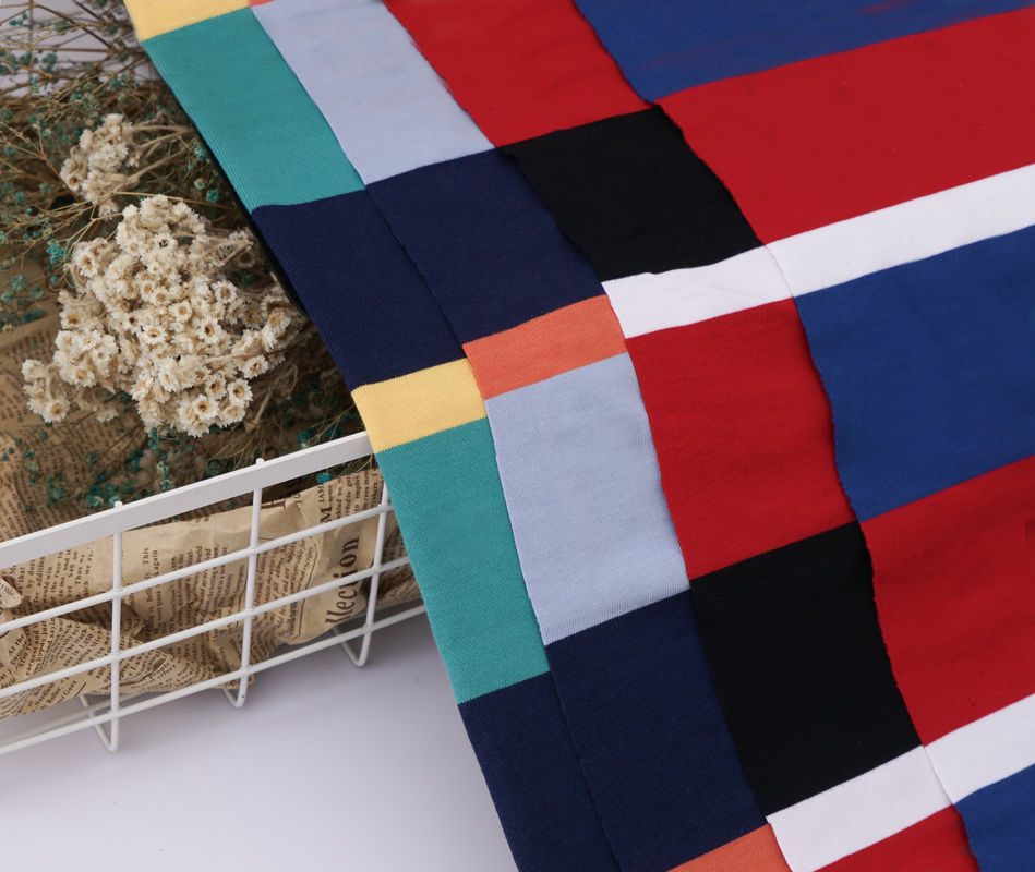 Breathable And Natural Skin-Friendly Good Texture Soft Striped Knit Fabric For T-Shirt