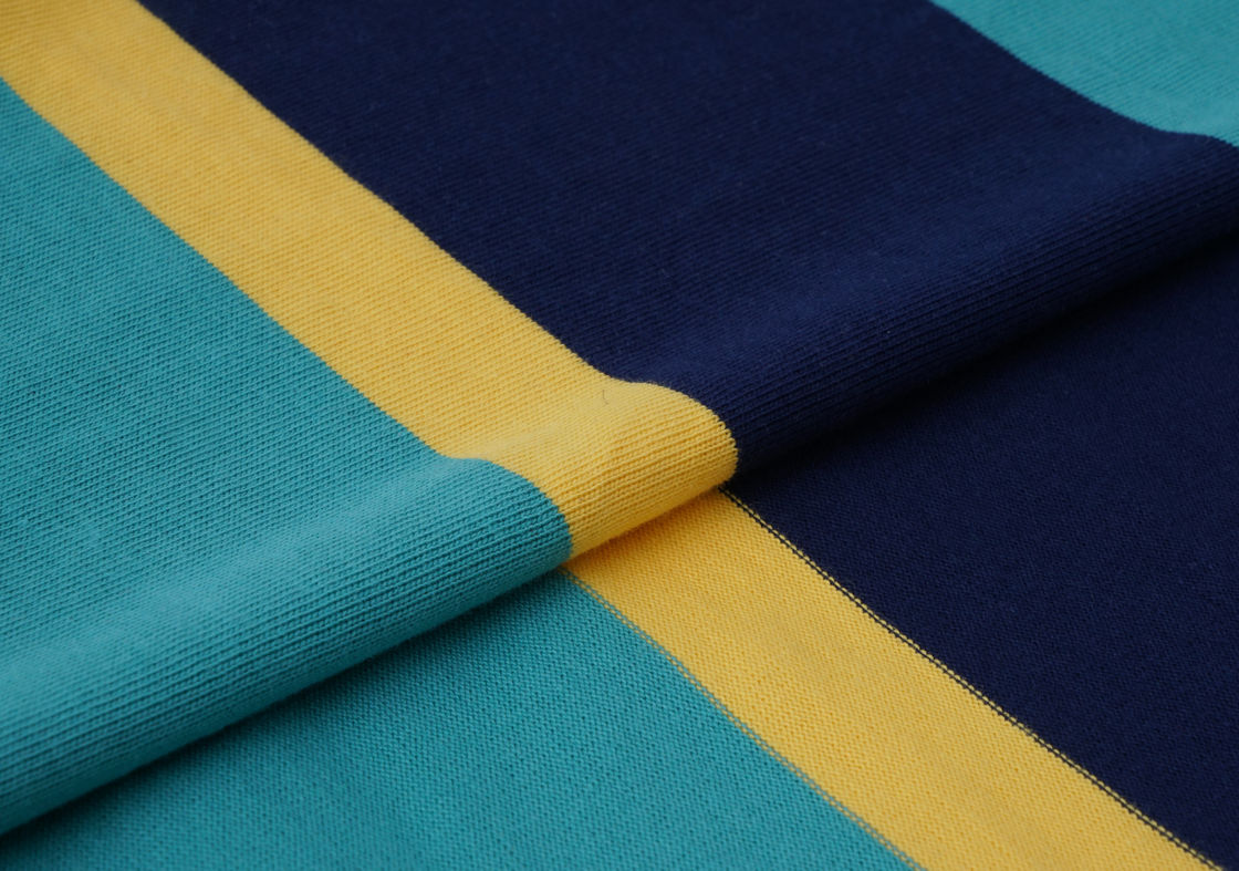 Breathable And Natural Skin-Friendly Good Texture Soft Striped Knit Fabric For T-Shirt