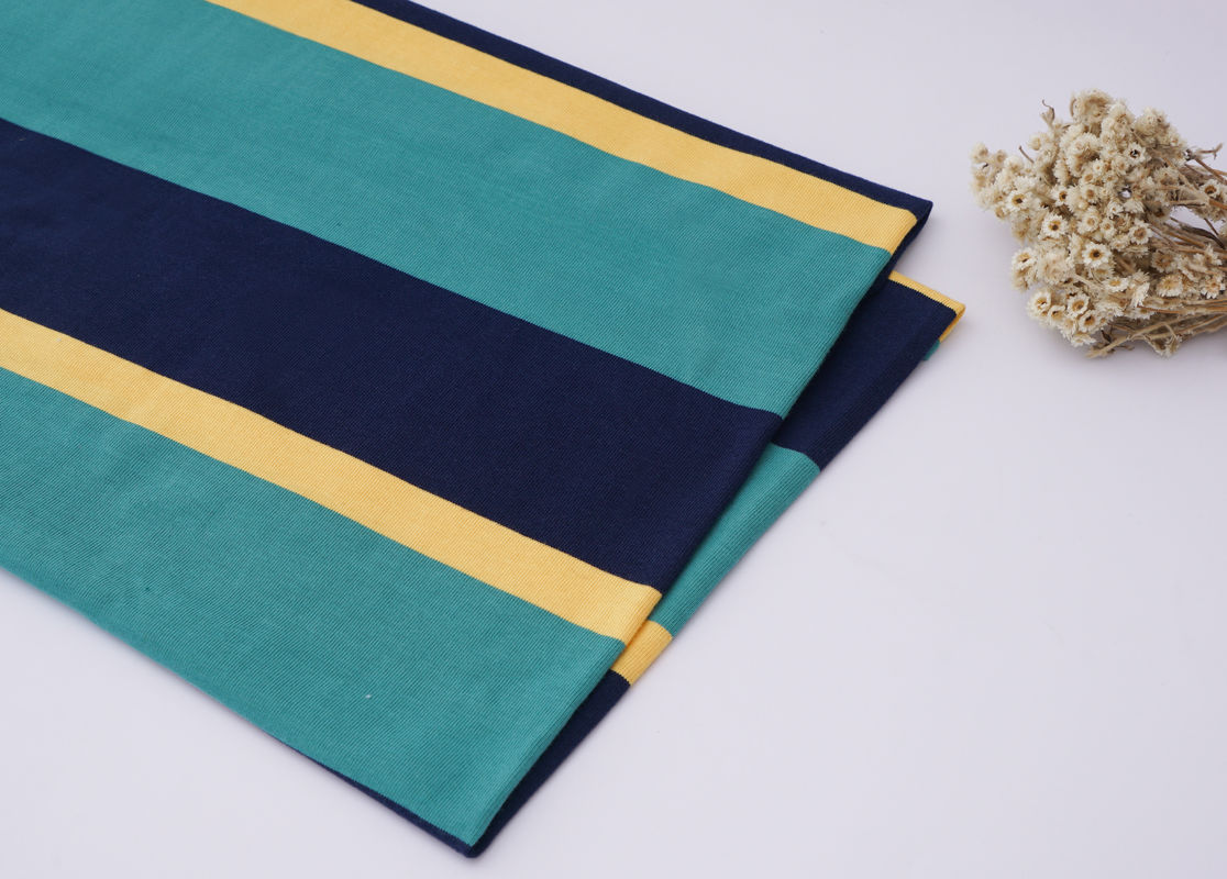 Breathable And Natural Skin-Friendly Good Texture Soft Striped Knit Fabric For T-Shirt