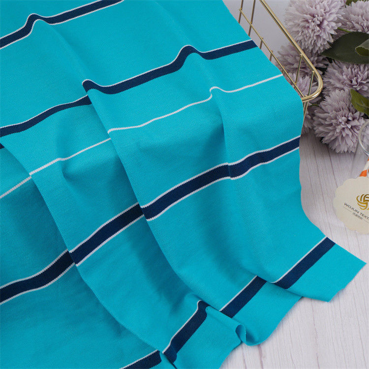 Durable And Easy To Care And Breathable Comfortable Striped Knit Fabric For Polo Shirt