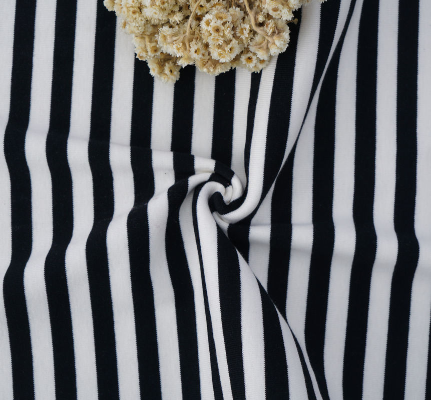 Anti-Wrinkle And Comfortable Skin-Friendly Striped Knit Fabric For Leisure Wear