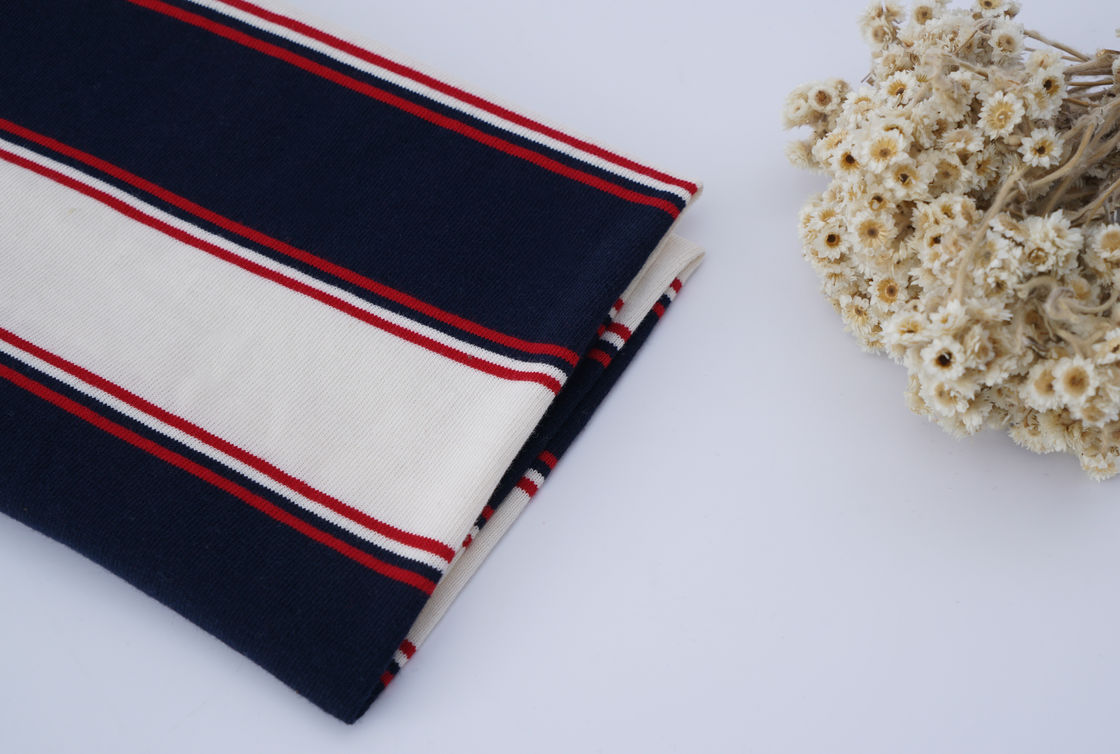 Breathable, Crisp And Comfortable Skin-Friendly Striped Knit Fabric For Polo Shirt
