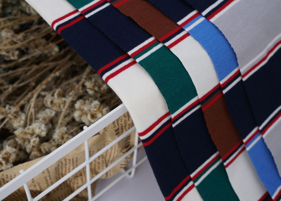 Breathable, Crisp And Comfortable Skin-Friendly Striped Knit Fabric For Polo Shirt