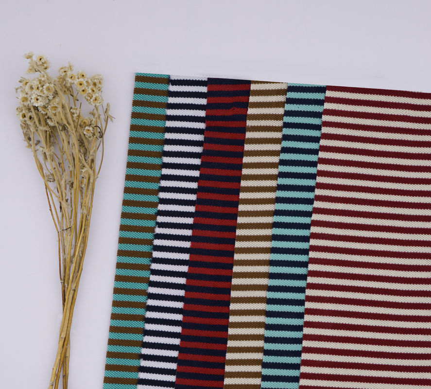 Comfortable And Skin-Friendly Anti-Wrinkle And Crisp Striped Knit Fabric For T-Shirt