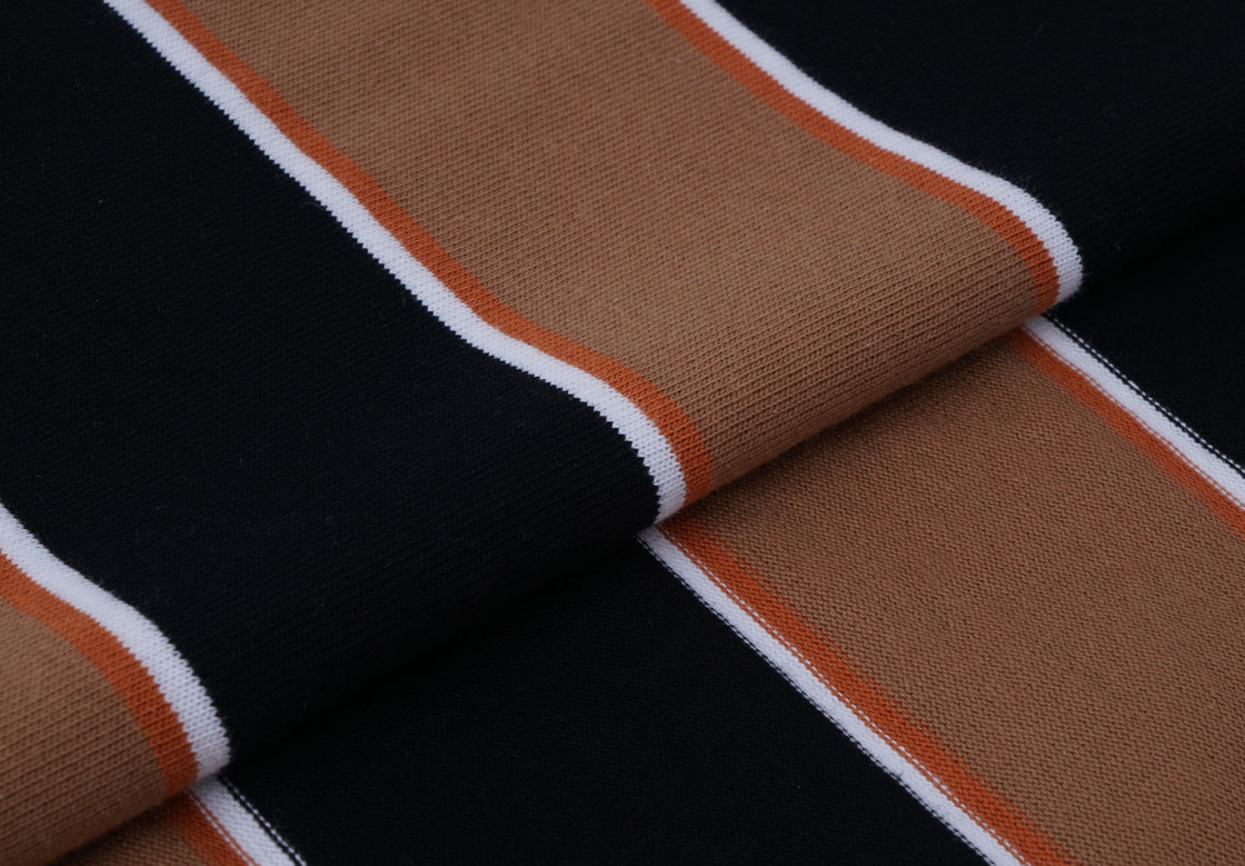 Sweat-Absorbing Refreshing Skin-Friendly Anti-Wrinkle Crisp Striped Knit Fabric For T-Shirt