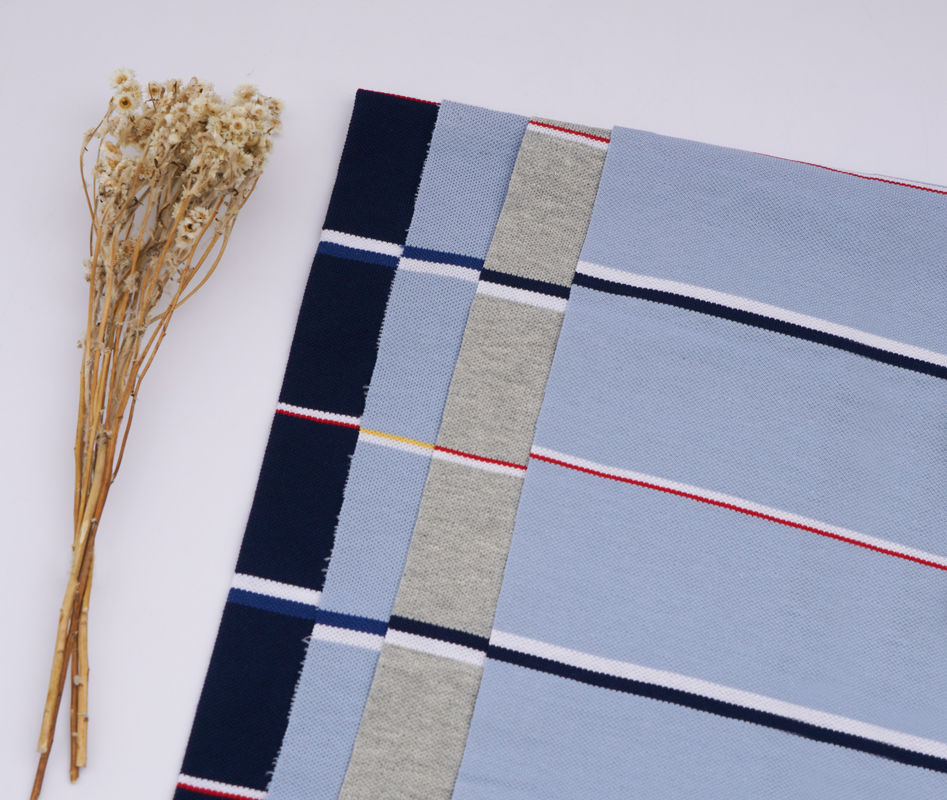 Breathable And Wear-Resistant Skin-Friendly Anti-Wrinkle And Crisp Striped Knit Fabric For T-Shirt
