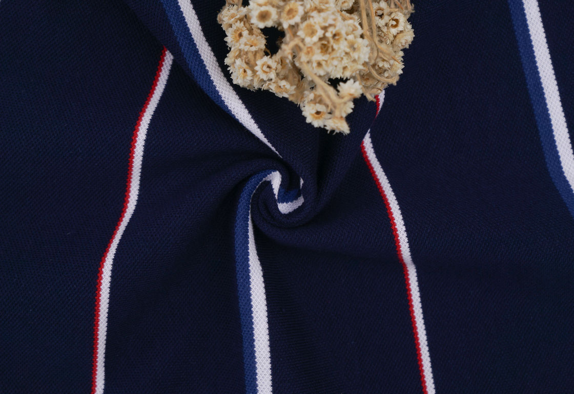 Breathable And Wear-Resistant Skin-Friendly Anti-Wrinkle And Crisp Striped Knit Fabric For T-Shirt